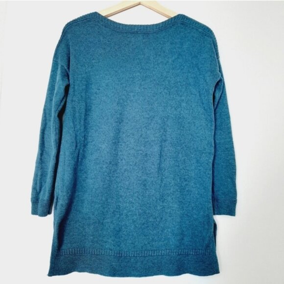 OLD NAVY Marled Sweater Knit Top High Low Hem 3/4 Sleeve Blue Sz S - Picture 9 of 13